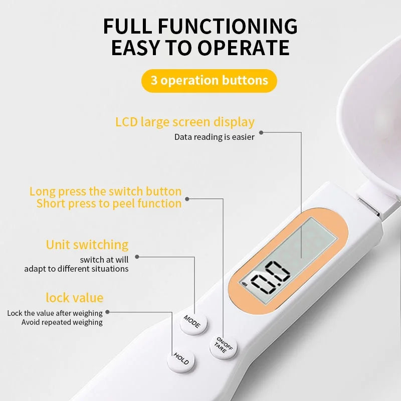 LCD Digital Measuring Spoon Scale – For Food, Flour, Milk & Coffee