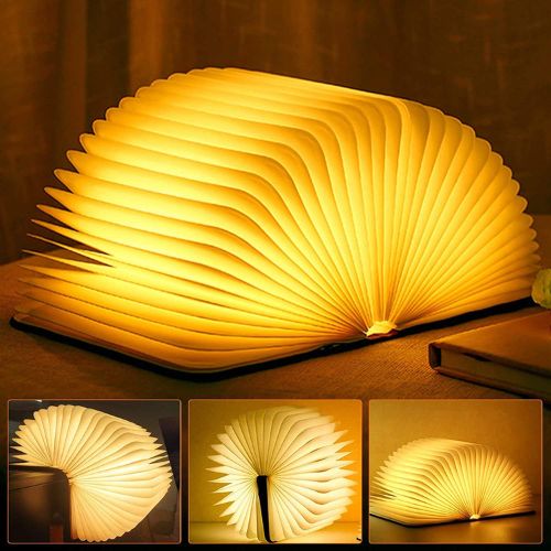 wooden book light