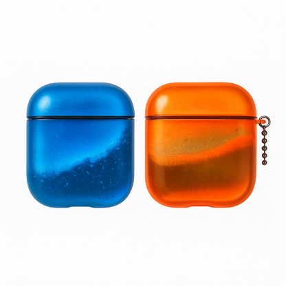 luminous AirPods Pro case with quicksand glitter