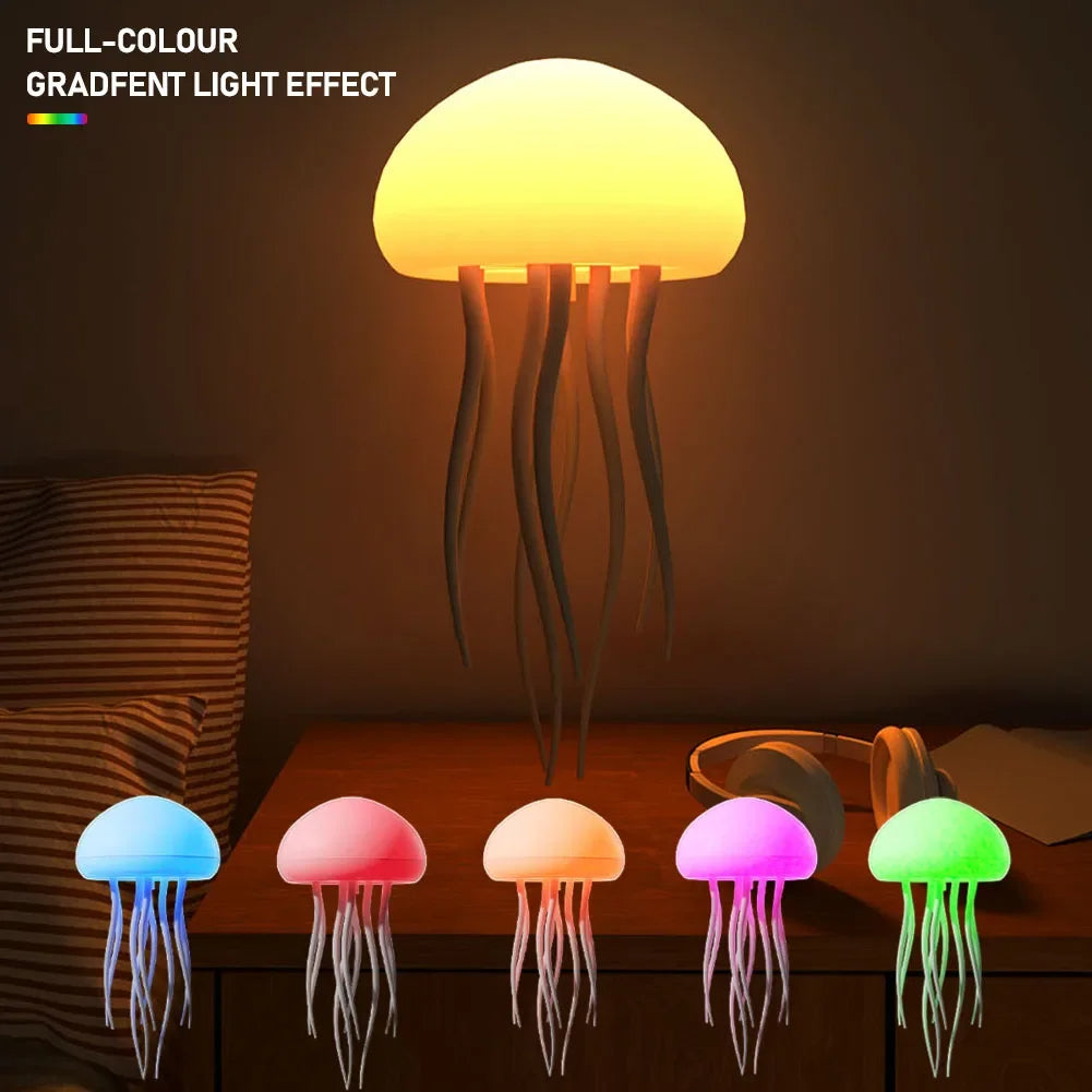 sensory mood lamp with lifelike jellyfish