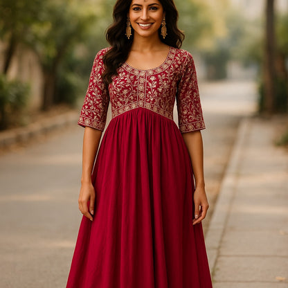 Georgette Embroidered Anarkali Gown