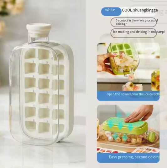 Household Plastic Ice Cube Tray with Lid- 800 ML