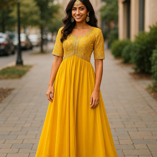 Georgette Embroidered Anarkali Gown