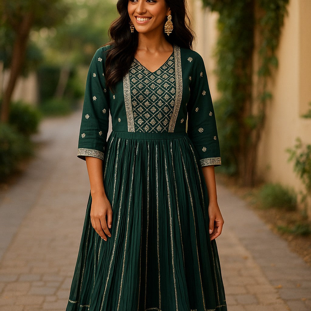 Green Silver Lehenga Choli with Jacket – Ready to Wear