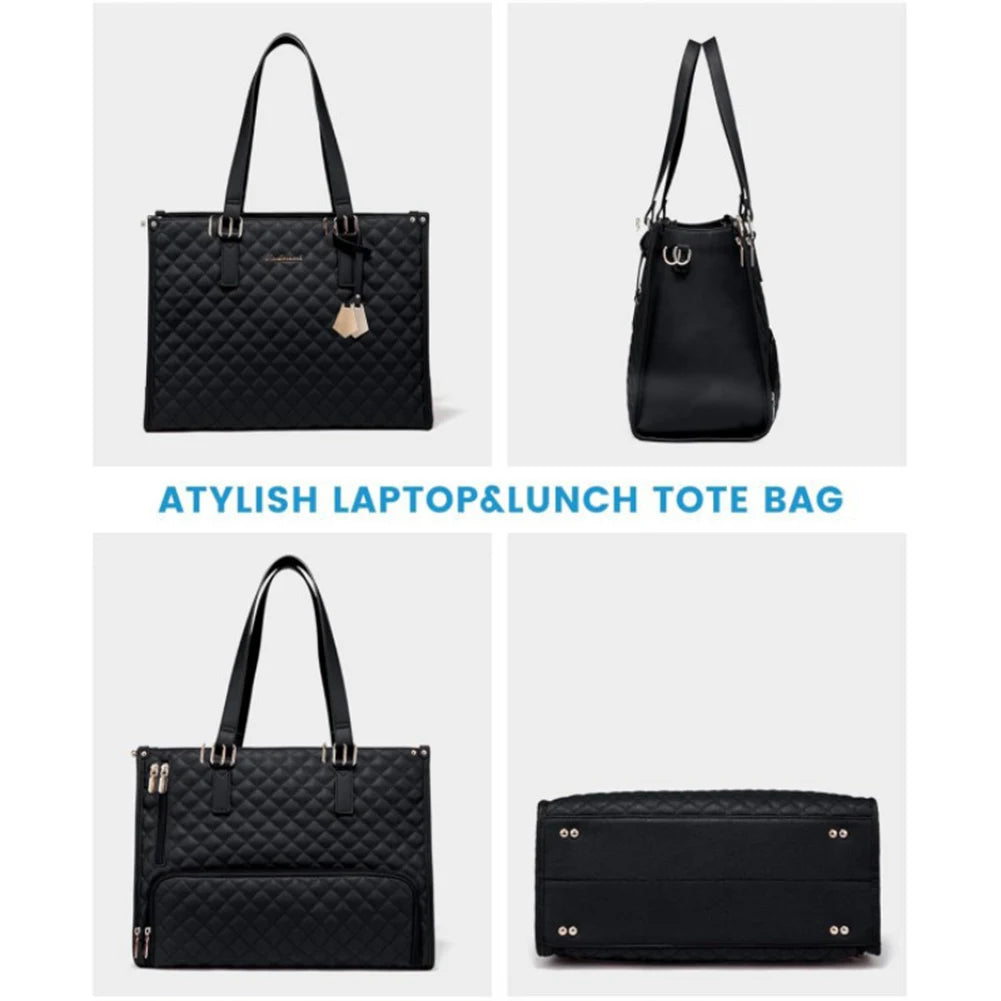 stylish work tote with built-in lunch compartment