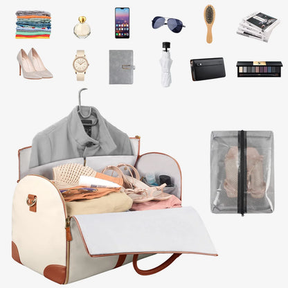 Convertible 3-in-1 Women’s Travel Garment Bag – Carry-On Duffel & Shoe Bag