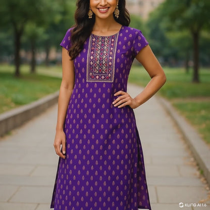 Floral Printed Kurta With Dupatta